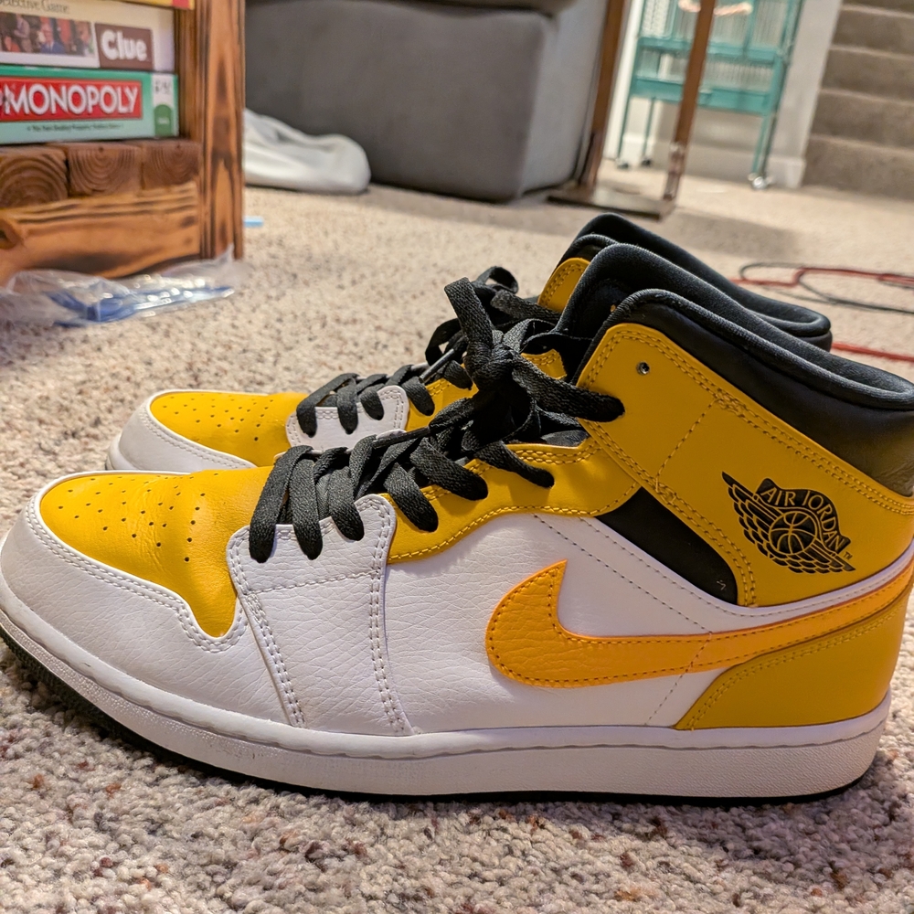 Nike Black and Yellow Jordans